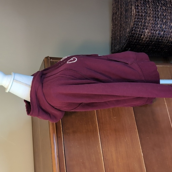 AMERICAN EAGLE 🦅 Burgundy Washed Y2K Hoodie Sweatshirt SZ M - Picture 8 of 12